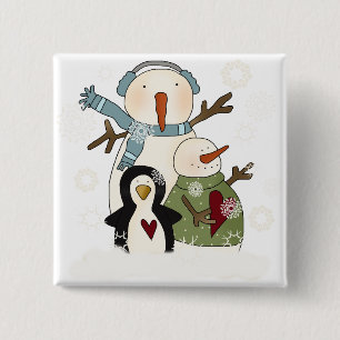 Snow Friends Holiday T-shirts and Gifts 15 Cm Square Badge