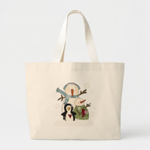 Snow Friends Holiday T-shirts and Gifts Large Tote Bag
