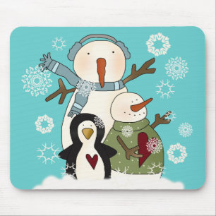 Snow Friends Holiday T-shirts and Gifts Mouse Pad