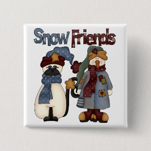 Snow Friends Tshirts and Gifts 15 Cm Square Badge