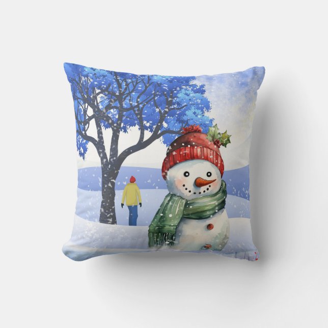 SNOW FUN ON A WINTER DAY CUSHION (Front)
