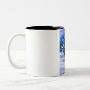 SNOW FUN ON A WINTER DAY Two-Tone COFFEE MUG