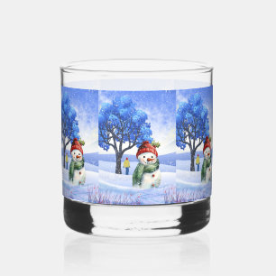 SNOW FUN ON A WINTER DAY WHISKEY GLASS