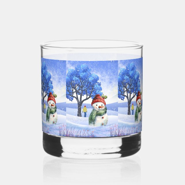 SNOW FUN ON A WINTER DAY WHISKEY GLASS (Front)