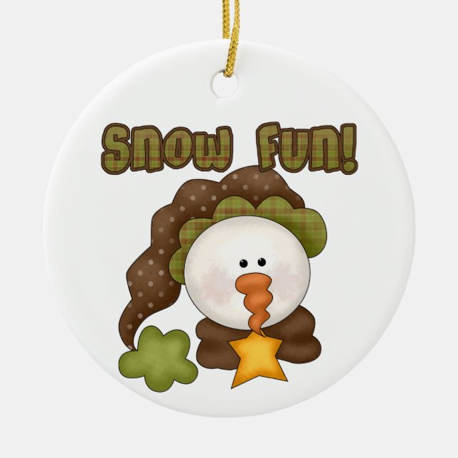 Snow Fun Snowman Ornament (Front)