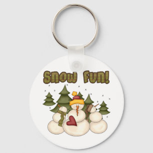 Snow Fun Two Tshirts and Gifts Key Ring