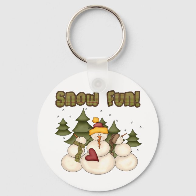 Snow Fun Two Tshirts and Gifts Key Ring (Front)