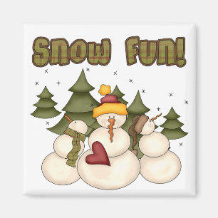 Snow Fun Two Tshirts and Gifts Magnet