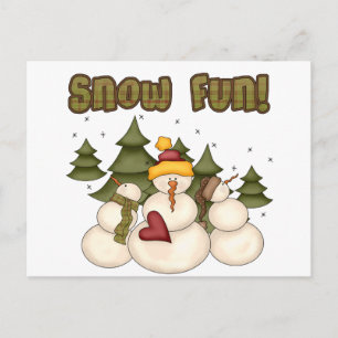 Snow Fun Two Tshirts and Gifts Postcard
