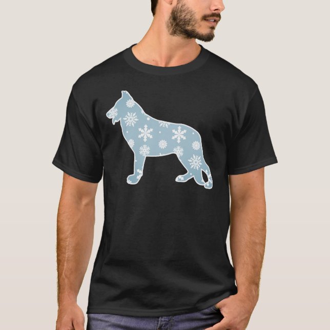Snow German Shepherd  T-Shirt (Front)