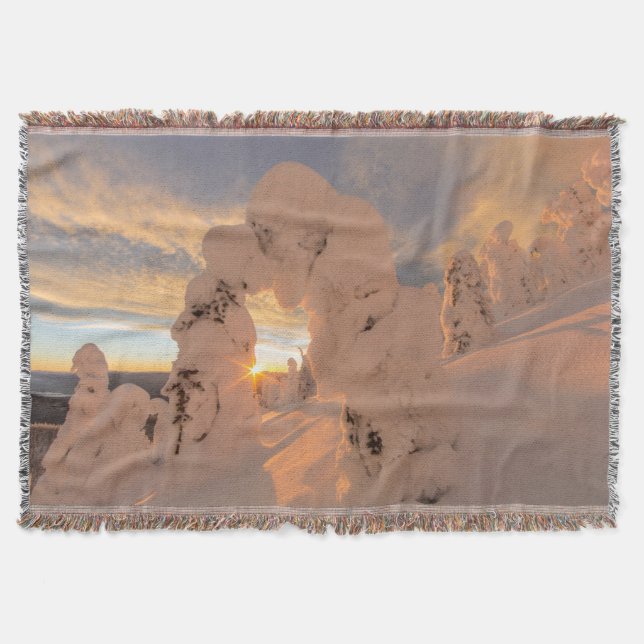 Snow Ghosts In The Whitefish Range Throw Blanket (Front)