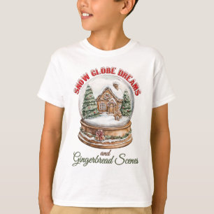 Snow Globe and Gingerbread House Christmas Holiday T-Shirt