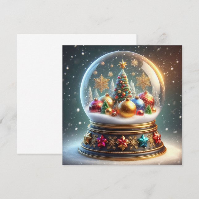 Snow globe Christmas Card. Card (Front/Back)