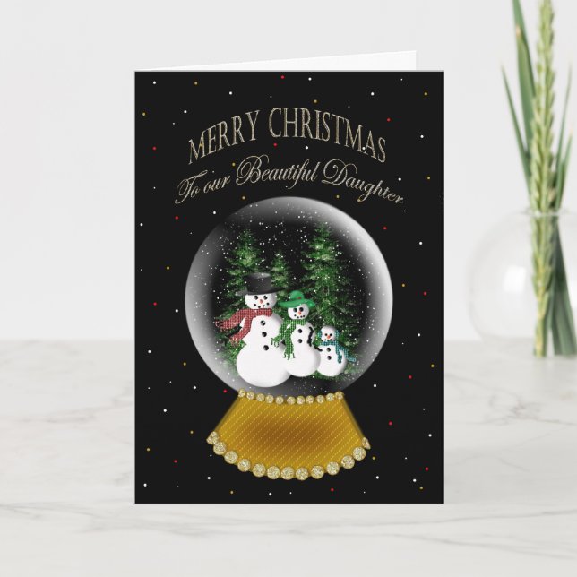 SNOW GLOBE - CHRISTMAS - DAUGHTER HOLIDAY CARD (Front)