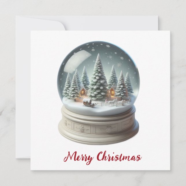 Snow Globe Christmas  Holiday Card (Front)