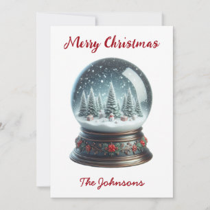 Snow Globe Christmas  Holiday Card