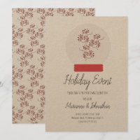 Snow Globe Christmas Party Berry Sprig Kraft