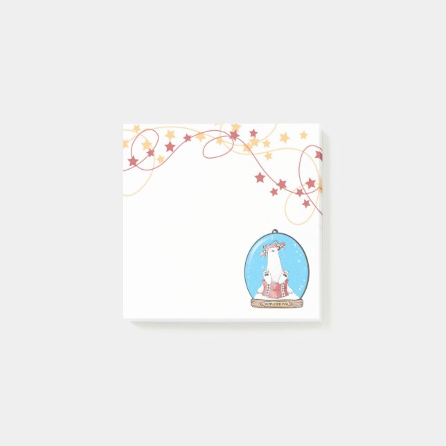 Snow Globe Christmas Polar Bear Post-It Notes (Front)