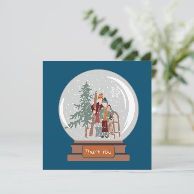 Snow Globe Christmas Thank You (Standing Front)