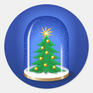 Snow Globe Classic Round Sticker