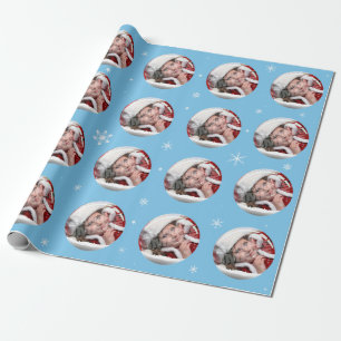 Snow Globe Custom Single Photo Template Wrapping Paper