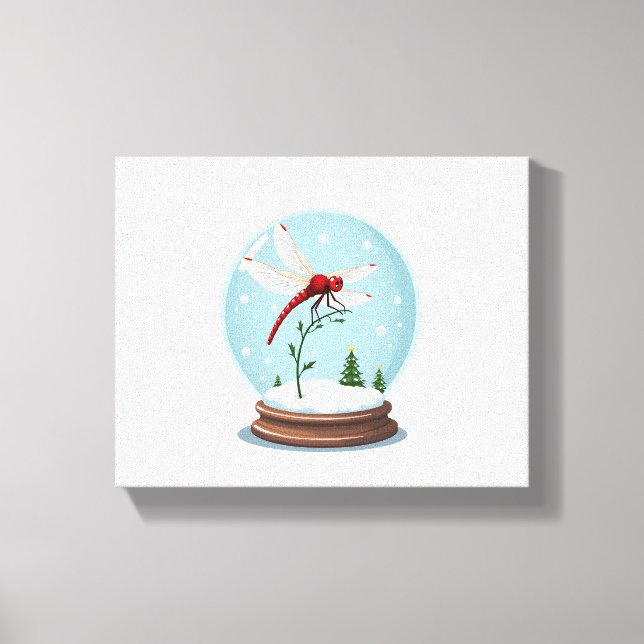 Snow Globe Dragonfly Canvas Print (Front)