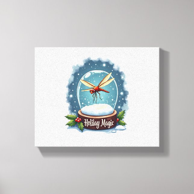 Snow Globe Dragonfly Canvas Print (Front)