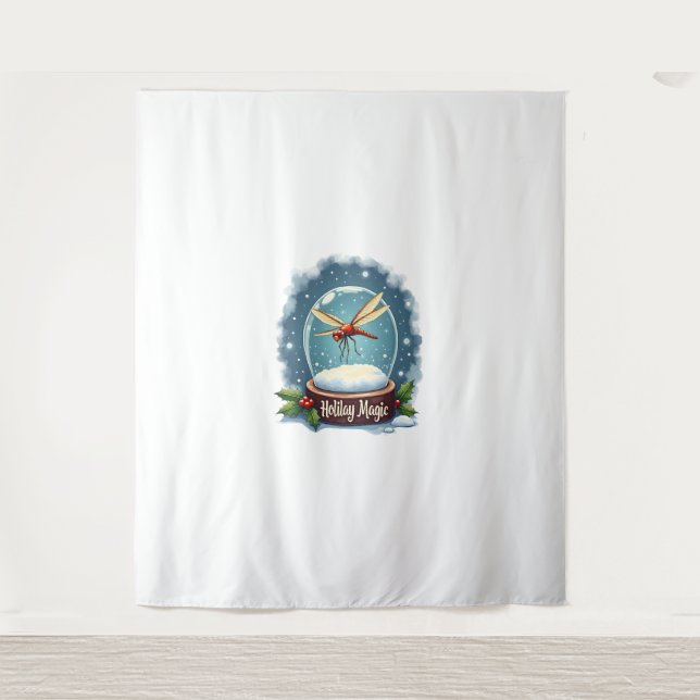 Snow Globe Dragonfly Tapestry (Front)