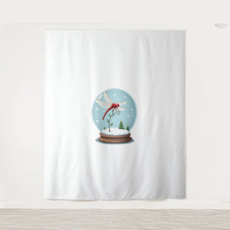 Snow Globe Dragonfly Tapestry
