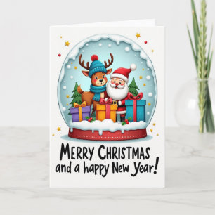 Snow Globe Friends Christmas Card