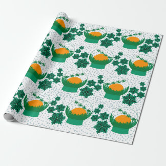Snow globe light-green wrapping paper