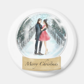 Snow globe magnet