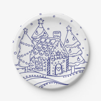 Snow globe paper plate