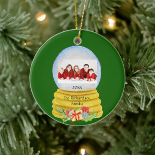 Snow Globe Photo Personalised Ceramic Ornament
