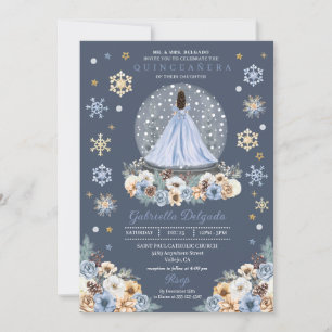 Snow Globe Princess Winter Wonderland Quinceañera Invitation