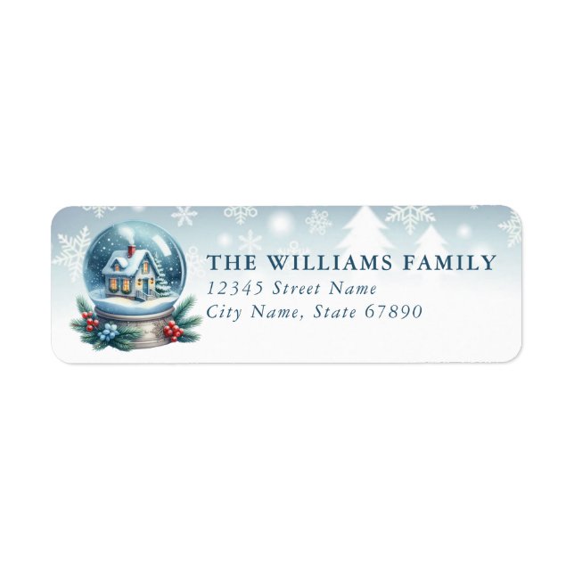 Snow Globe Return Address Labels (Front)