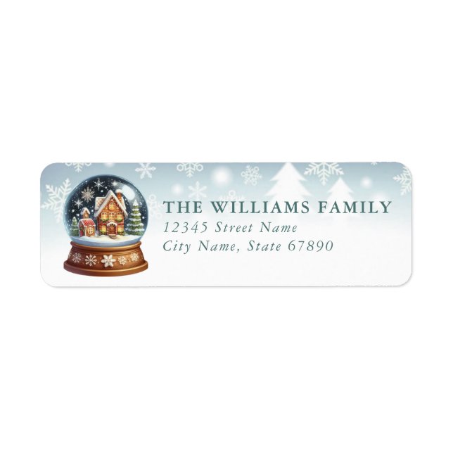 Snow Globe Return Address Labels (Front)