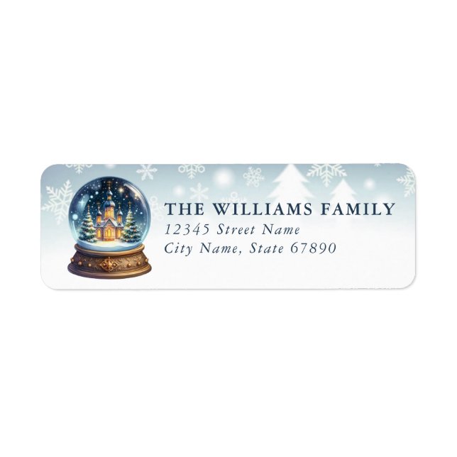 Snow Globe Return Address Labels (Front)