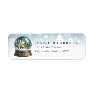 Snow Globe Return Address Labels