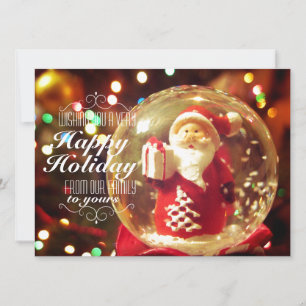 Snow globe Santa Claus Holiday Card