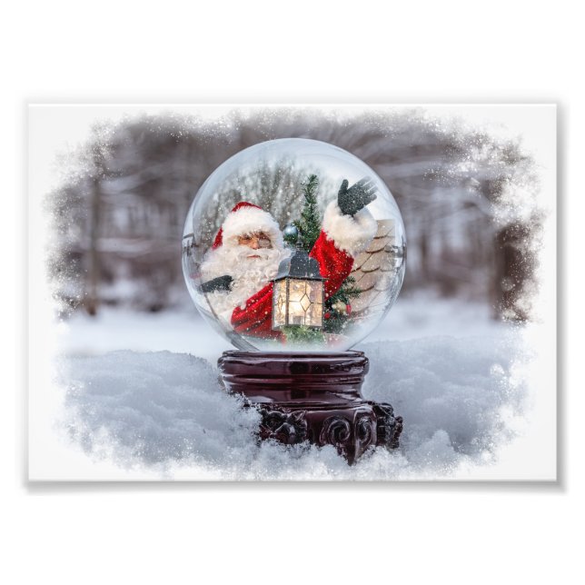 Snow Globe Santa Photo Print (Front)