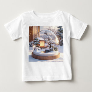 Snow Globe Serenity – Japanese House in Winter Sti Baby T-Shirt