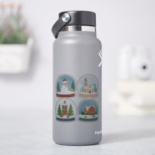 Snow Globe Stickers Cute Holiday Snowman, Christ