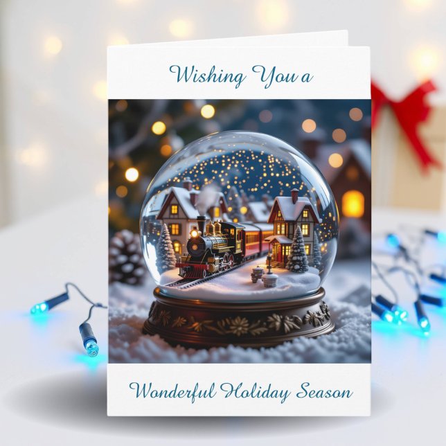 Snow globe Vintage Train | Happy Holidays Holiday Card (Creator Uploaded)