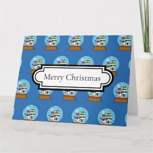Snow Globe w/ Snowman and Pine Tree   Personalise Card
