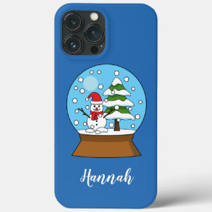 Snow Globe w/ Snowman and Pine Tree   Personalise iPhone 13 Pro Max Case