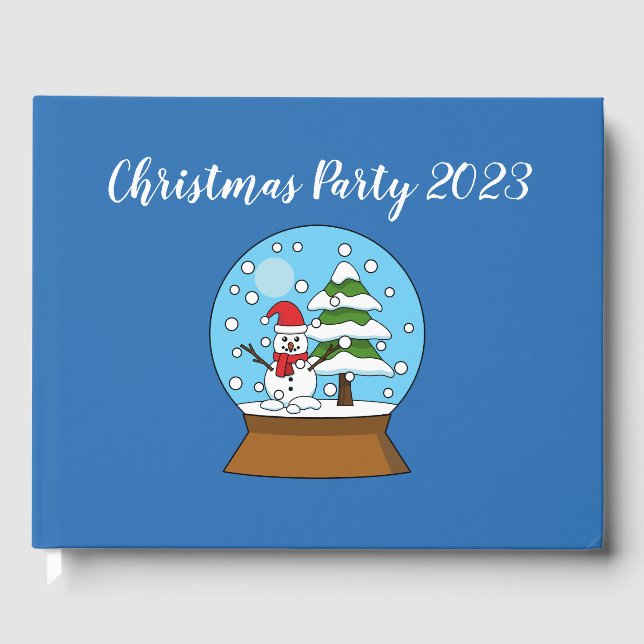Snow Globe w/ Snowman and Pine Tree | Personalise Guest Book (Front)