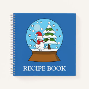 Snow Globe w/ Snowman and Pine Tree   Personalize Notebook