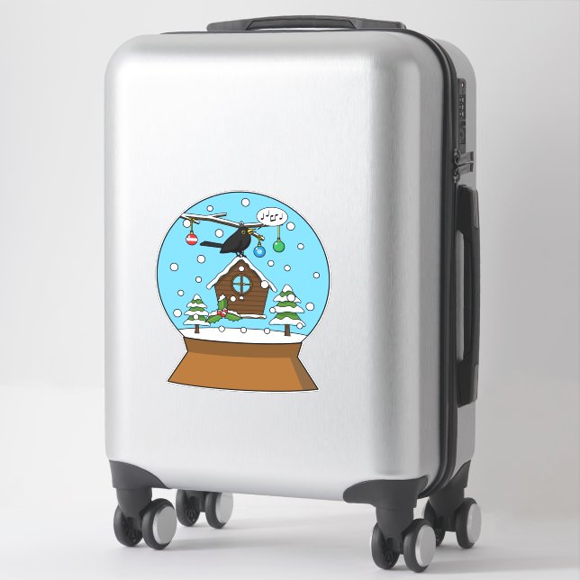Snow Globe with Blackbird Singing (Suitcase)