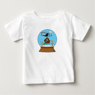Snow Globe with Blackbird Singing Baby T-Shirt
